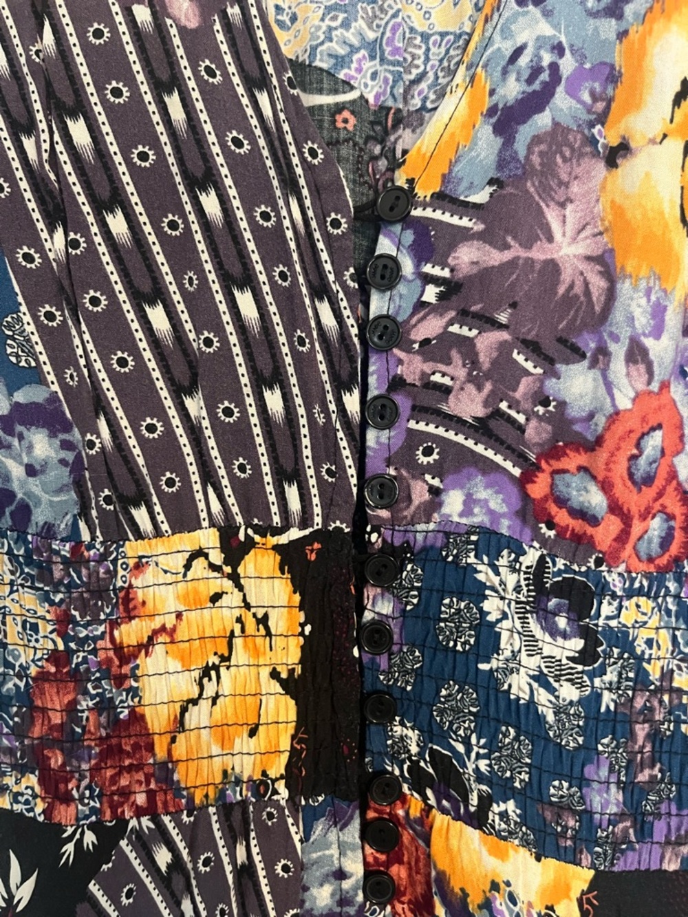Floral Patchwork Midi Dress in Multicolor - Picture 4 of 10
